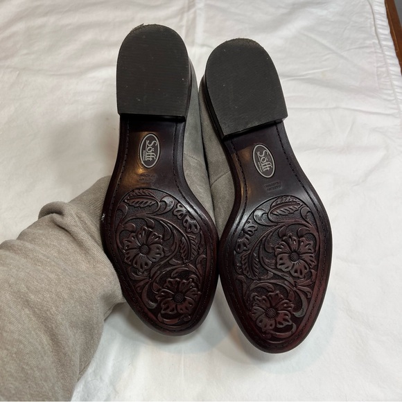 Sofft all leather inside and out taupe gray tan flats loafers size 8 - Picture 6 of 7